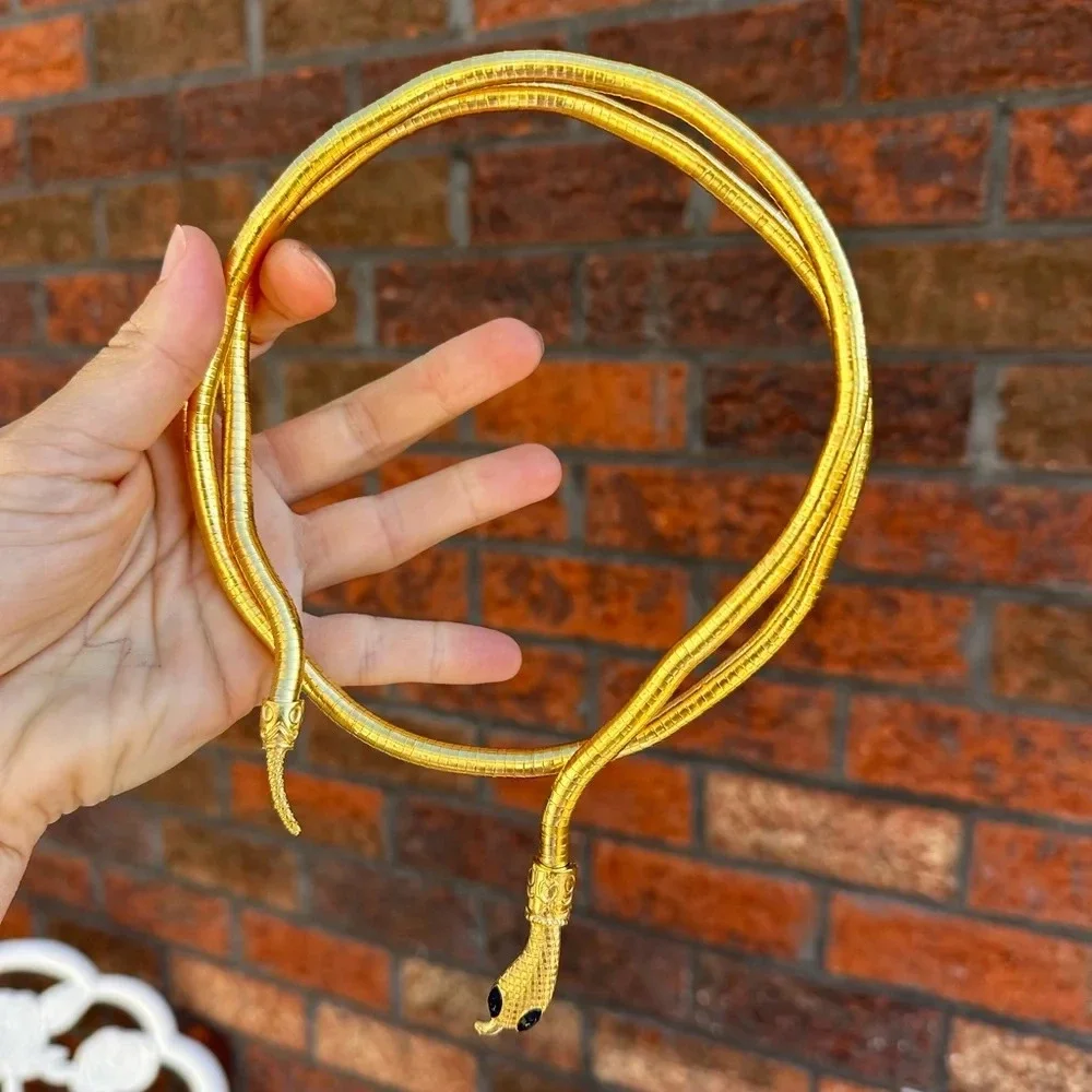 Serpenti Gold Magic Snake Cool Bendy Multilayer Necklace - Picture 6 of 17